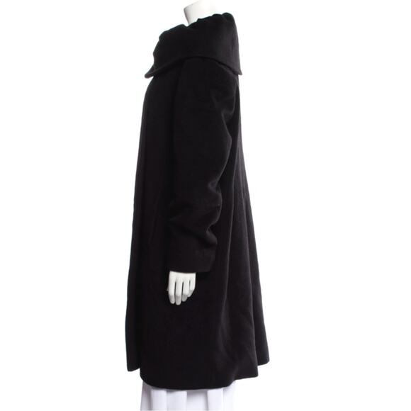 Cinzia Rocca Black Wool Coat Size 16 - Picture 5 of 13